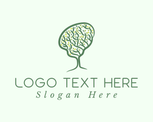 Brain - Green Brain Tree logo design