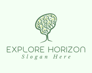 Discovery - Green Brain Tree logo design