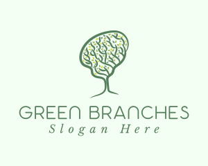 Green Brain Tree logo design