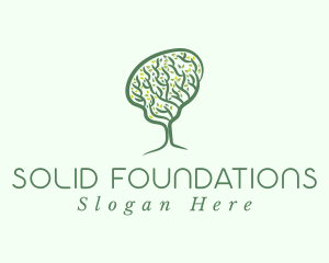Intelligence - Green Brain Tree logo design