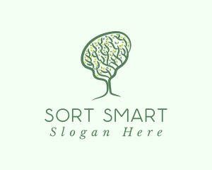 Green Brain Tree logo design