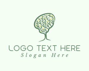 Ai - Green Brain Tree logo design