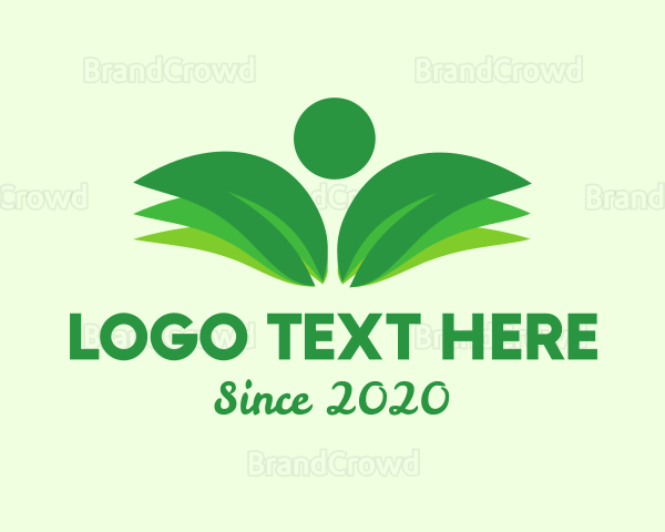 Green Environmental Person Logo