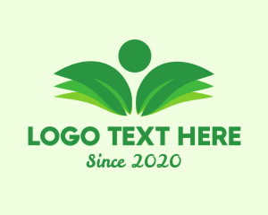 Green Leaf - Green Environmental Person logo design