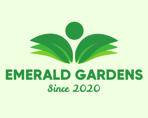 Green Environmental Person logo design