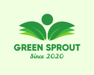 Green Environmental Person logo design