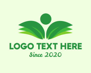 Vegan - Green Environmental Person logo design