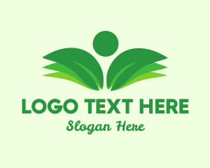 Green Environmental Person Logo
