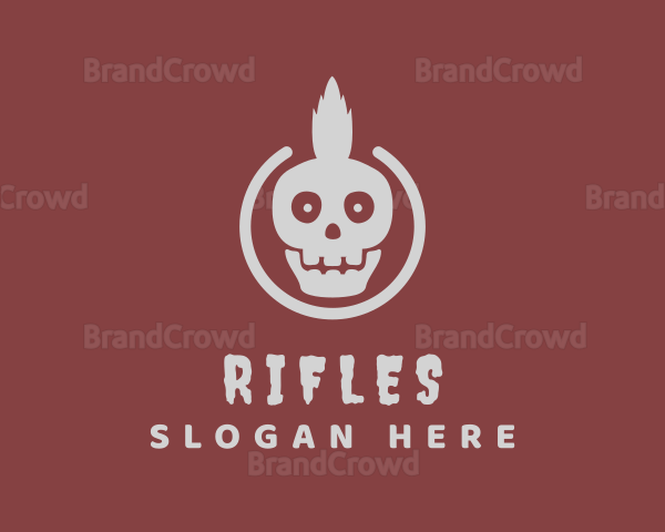 Gray Mohawk Skull Logo