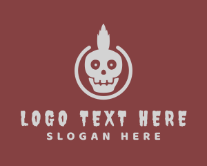 Gray - Gray Mohawk Skull logo design