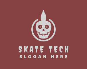 Gray Mohawk Skull logo design