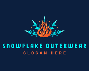 Fire Snowflake Thermal HVAC logo design