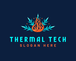 Fire Snowflake Thermal HVAC logo design