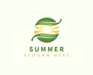 Agriculture Sun Leaf logo design