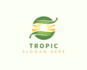 Agriculture Sun Leaf logo design