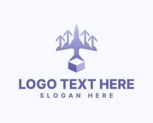 Transportation - Plane Freight Transport logo design