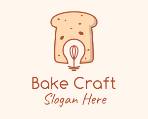 Wheat Bread Whisk Bulb logo design