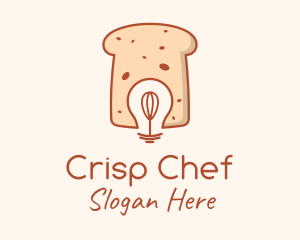 Wheat Bread Whisk Bulb logo design