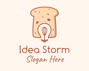 Wheat Bread Whisk Bulb logo design