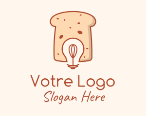 Snack - Wheat Bread Whisk Bulb logo design