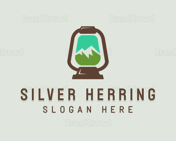 Mountain Trekking Lamp Logo