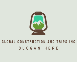 Mountain Trekking Lamp Logo