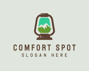 Mountain Trekking Lamp logo design