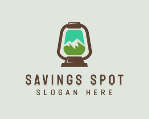 Mountain Trekking Lamp logo design