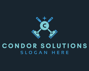 Mop Cleaning Wiper logo design