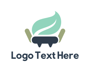 Green Leaf - Leaf Chair Furniture logo design