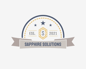 Sapphire - Gemstone Jewelry Badge logo design