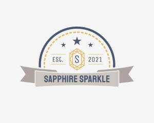 Sapphire - Gemstone Jewelry Badge logo design