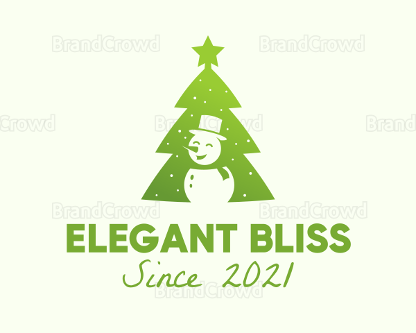 Snowman Christmas Tree Logo