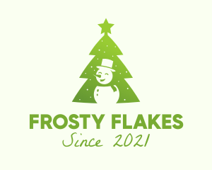 Snowman Christmas Tree  logo design