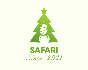 Festival - Snowman Christmas Tree logo design