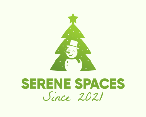 Snowman Christmas Tree  logo design