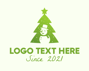 Christmas Tree - Snowman Christmas Tree logo design