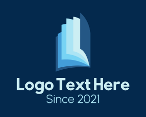 Library - Blue Magazine Minimalist logo design