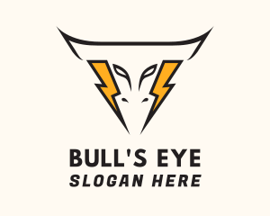 Gold Lightning Bull logo design