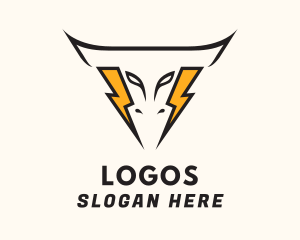 Volt - Gold Lightning Bull logo design