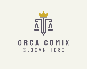Prosecutor - Crown Law Scale logo design