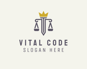 Constitution - Crown Law Scale logo design