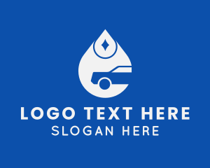 White - Car Water Droplet logo design