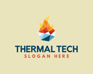 Geometric Fire Ice Thermal logo design