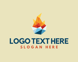 Gas Station - Geometric Fire Ice Thermal logo design