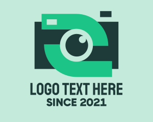 Vlogger - Green Video Camera logo design
