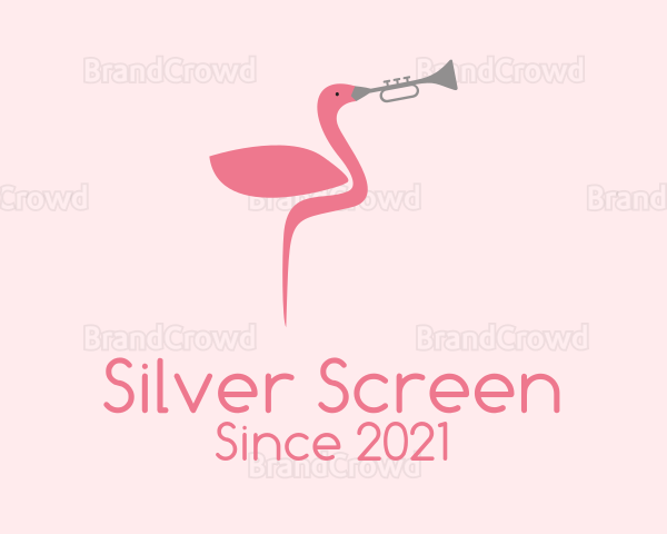Flamingo Trumpet Player Logo