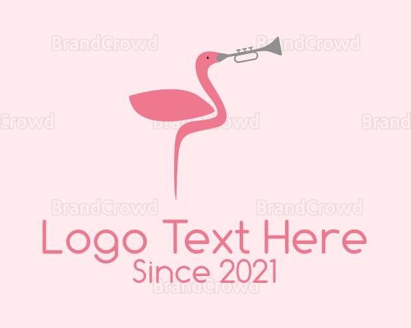 Flamingo Trumpet Player Logo