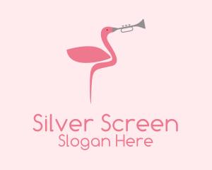 Flamingo Trumpet Player  Logo