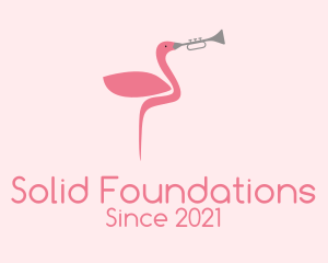 Drumline - Flamingo Trumpet Player logo design